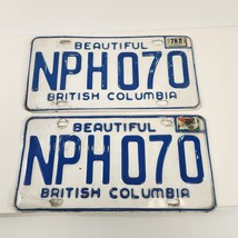 British Columbia License Plate Matching Pair Beautiful NPH 070 Expired 1978 Vtg - £23.19 GBP