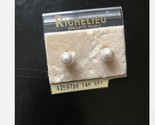 Vintage Richelieu Simulated Pearl 14K Gold Stud Earrings - $37.21