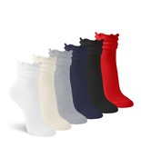 Jefferies Socks Womens Ankle Ruffle Dress Cotton Knit Crew Cuff Slouch S... - $13.99