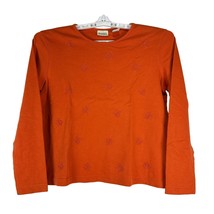 Classic Elements Womens Autumn Leaf Embroidered Top Size M Orange - £11.06 GBP