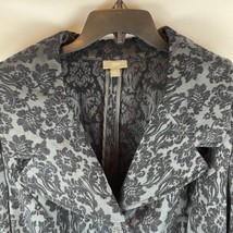 J. Jill Jacket Women&#39;s Size 18 Black Floral Print pockets button up - £18.43 GBP