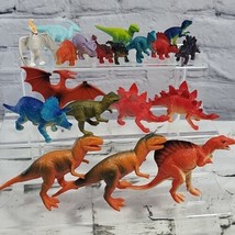 Dinosaur Action Figures Lot Of 19 Various Sizes T-Rex Pterodactyl Tricer... - $19.79