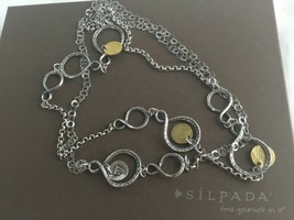 Silpada Sterling Silver &amp; Brass 38&quot; Long Necklace N2150 Retired - £82.57 GBP