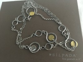 Silpada Sterling Silver &amp; Brass 38&quot; Long Necklace N2150 Retired - £84.31 GBP