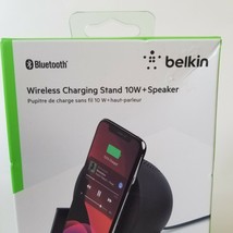 Belkin Wireless Charging Speaker Wireless Charging Stand Bluetooth Speaker Black - £23.53 GBP