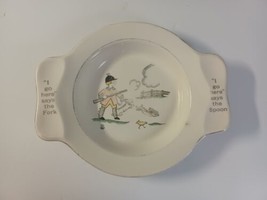 Wm. A Rogers Vintage Childs Plate W/Spoon &amp; Fork Rest Hunter Boy Dog Bird Canada - £29.63 GBP