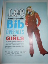 Vintage Lee Authentic Bib Overalls for Girls Print Magazine Advertisement 1971  - £4.69 GBP