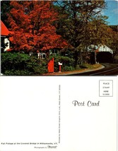 Vermont(VT) Williamsville Covered Bridge Autumn Fall Mail Box Gate VTG Postcard - £7.56 GBP
