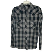 Arizona Mens Shirt Button Up XXL Black Plaid Western Long Sleeve Pockets... - £17.83 GBP