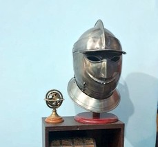 Medieval helmet Handmade Metal Armor Helmet movable Visor helmet - £135.24 GBP