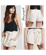 Free people ivory lace paper bag skort shorts - $25.39 CAD