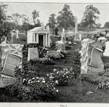 Cemetery Graves Tombstone Architecture 1899 Victorian Art &amp; Design DWKK23 - £19.63 GBP