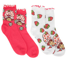 Strawberry Shortcake Sweet Treats Women&#39;s Ribbed Lettuce Socks 2-Pack Mu... - £11.97 GBP