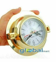 6&quot; Premium Polished Brass Time&#39;s Clock Porthole Pirate&#39;s Decorative Port... - £71.49 GBP
