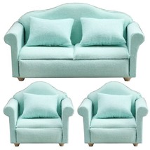 AirAds Dollhouse 1:12 Miniature furniture solid color sofa Set with pillows - £17.40 GBP