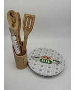 Friends Wooden Spoons Bamboo Kitchen Utensils Set Of 4 Plates Central Perk - $27.76