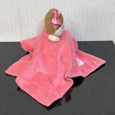 Baby Starters My First Doll Security Blanket Lovey Coral Pink Satin Heart Rattle Item image 5
