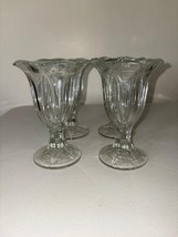 Vintage Anchor Hocking Tulip Ice Cream Sundae Parfait Cups Clear Glass S... - $24.75