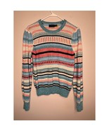 Polo Ralph Lauren Pink Blue Striped Knit Linen Blend Academia Preppy Swe... - $120.00