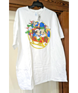 Disney Mickey Mouse &amp; Friends Christmas Sleigh Adult XL Short Sleeve T-S... - $13.58 CAD