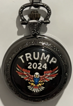 Trump 2024 Eagle Black Toned Pocket Watch Works and New  Battery Donald Trump - £10.39 GBP