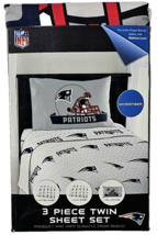 Patriots Microfiber 3 Piece Twin Sheet Set Fitted Flat Pillowcase Footba... - £36.73 GBP