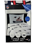 Patriots Microfiber 3 Piece Twin Sheet Set Fitted Flat Pillowcase Footba... - $64.26 CAD