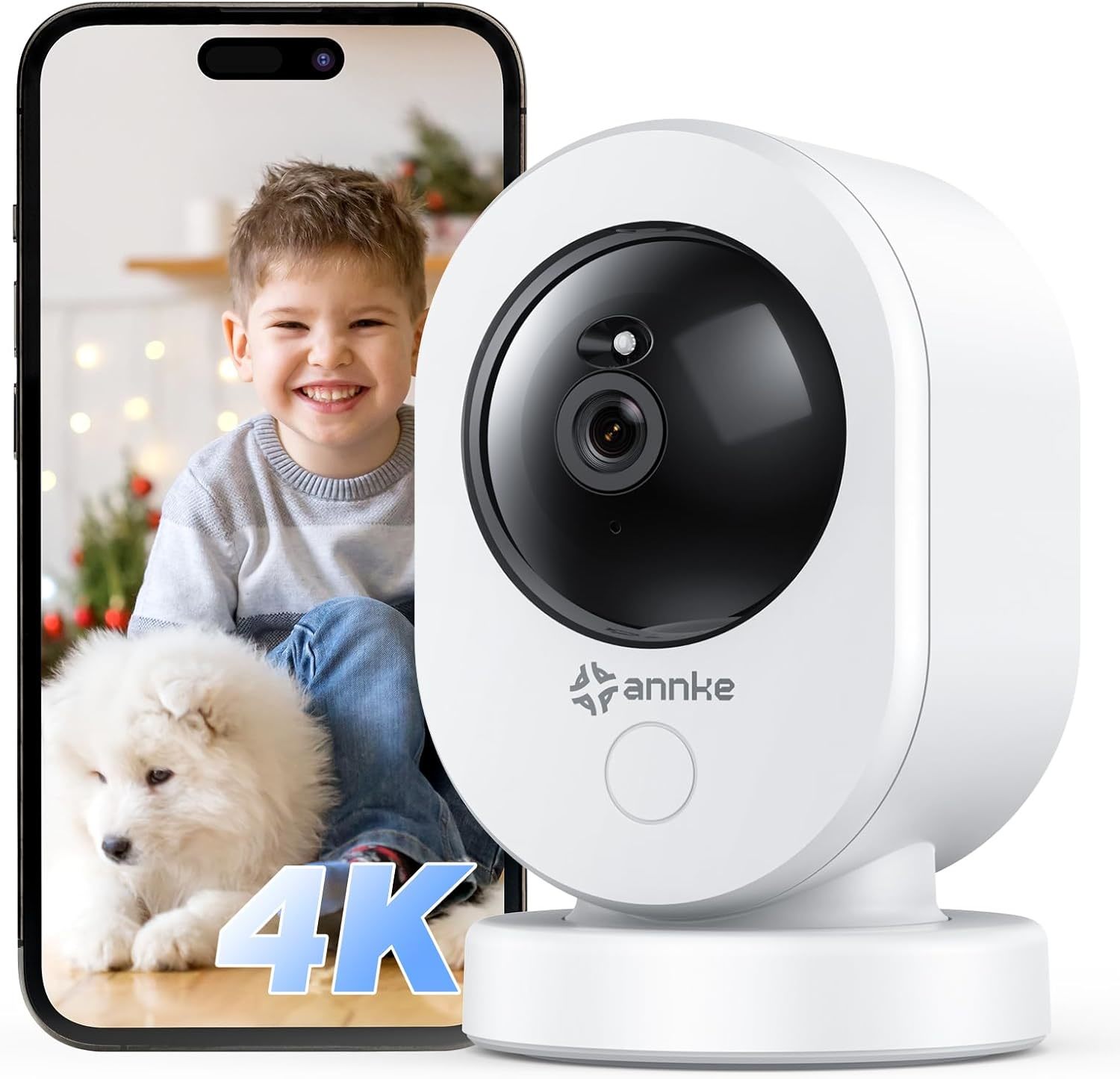 Annke 4K Uhd Indoor Security Camera, Crater Reno 8Mp Smart 2.4/5 Ghz Wif... - $103.94