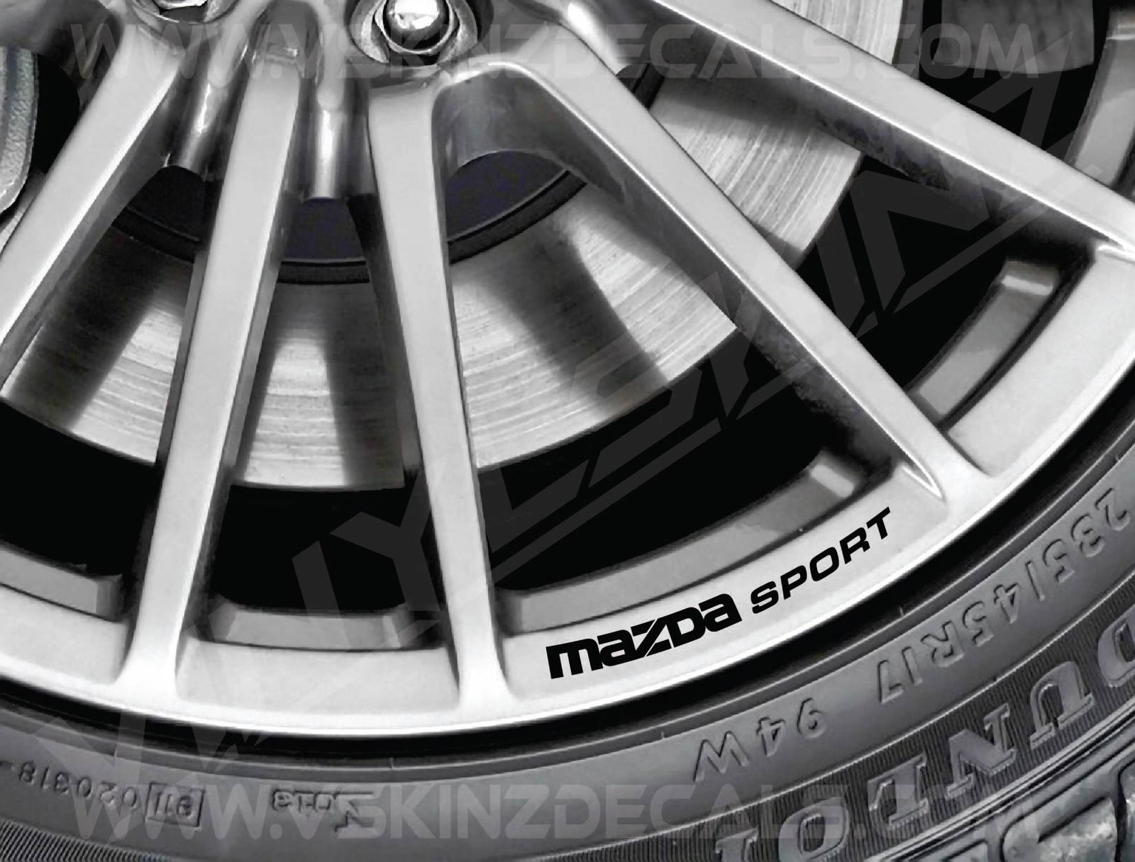 Mazda Sport Logo Wheel Rim Decals Kit Stickers Premium Quality 5 Colors MPS MX5