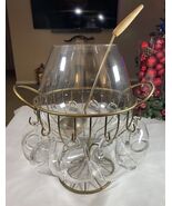 Mid Century Vintage Punch Bowl Set MCM Rare Federal Glass Danish Modern - $4,323.76 MXN