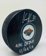 KAAPO KAHKONEN Autographed Wild &quot;NHL Debut 11/26/19&quot; Official Puck FANATICS - £75.05 GBP