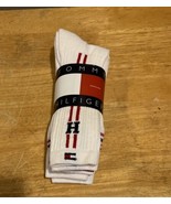 Vintage Tommy Hilfiger 3 Pair Athletic Socks Men White 3 Logos Size 10-1... - $69.29
