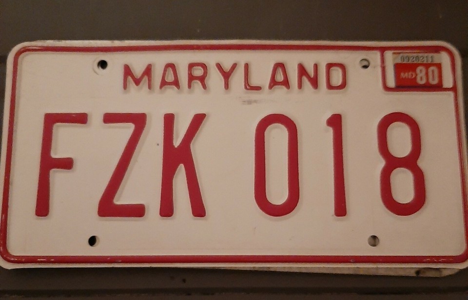 1980 Maryland License Plate FZK 018 Item image 3