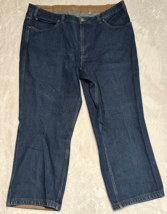 Duluth Trading Jeans Mens *46 X 30 Regular Fit Dark Blue Heavy Denim Bal... - £15.69 GBP