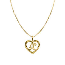 Genuine 14k Yellow Gold 0.59&quot; Fancy Heart Initial Letter N Necklace 16&quot; to 22&quot; - $212.40+