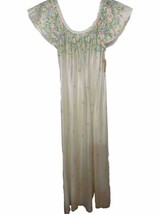 Vtg New Miss Elaine Long Thin Silky Nylon Nightgown Union USA Small Read - £36.50 GBP