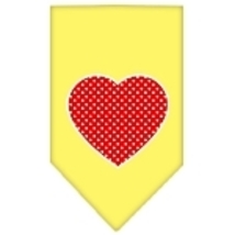Red Swiss Dot Heart Screen Print Bandana Yellow Size Large - £9.07 GBP