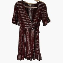 Show Me Your MuMu Retro Glam Dressy Rust/Black/Gold Wrap Dress Ruffle He... - $26.49