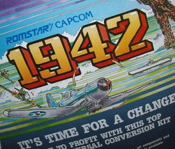 1942 Arcade FLYER Original Romstar 1985 Video Game Art Sheet War Planes Combat - £27.94 GBP