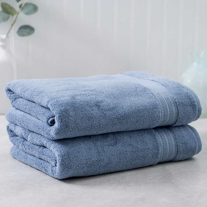 Charisma Soft hundred percent Hygro Cotton Two piece Bath Towel Set Color Blue - £29.97 GBP