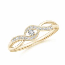 ANGARA Round Natural Diamond Infinity Promise Ring in 14K Gold (HSI2, 0.13 Ctw) - £253.24 GBP