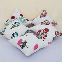 Traditional Jaipur Set of 5 Block Print Fabric Indian Cushions Pillow Covers Dec - £32.06 GBP+