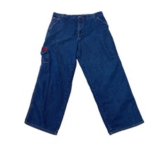 Tommy Jeans Baggy Straight Leg Utility Cargo Denim Blue Jeans Size 36x30 - £33.01 GBP