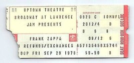 Frank Zappa Concierto Ticket Stub Septiembre 29 1979 Chicago Illinois - £47.52 GBP