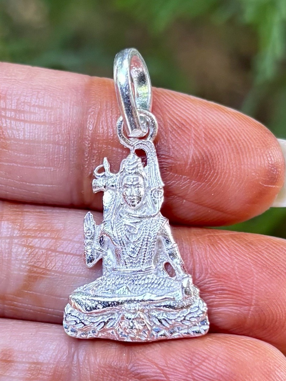 925 Sterling Silver Lord Shiva Shivas, Shiv jis Pendant, Plain Finish - $29.39