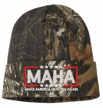 Make America Healthy Again Red White Mossy Oak Breakup WINTER HAT LCB12 - $21.77