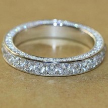 1Ct Round Cut Diamond Full Eternity Pretty Wedding Band Ring 14k White Gold Over - £60.52 GBP