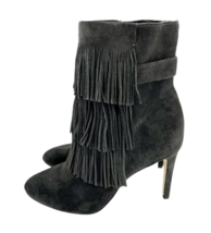 Via Spiga Vesta Grey Suede Leather Fringe Pointed Toe Booties Sz 5.5 New... - £63.12 GBP