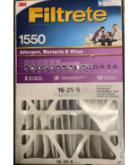 3M 1550 Filtrete Allergen Bacteria &amp; Virus Deep Pleat Filters 16x25x5 -2 PK - €18,69 EUR
