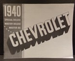 1940 Chevrolet Special Deluxe Master Deluxe Master 85 Sales Brochure - $67.49